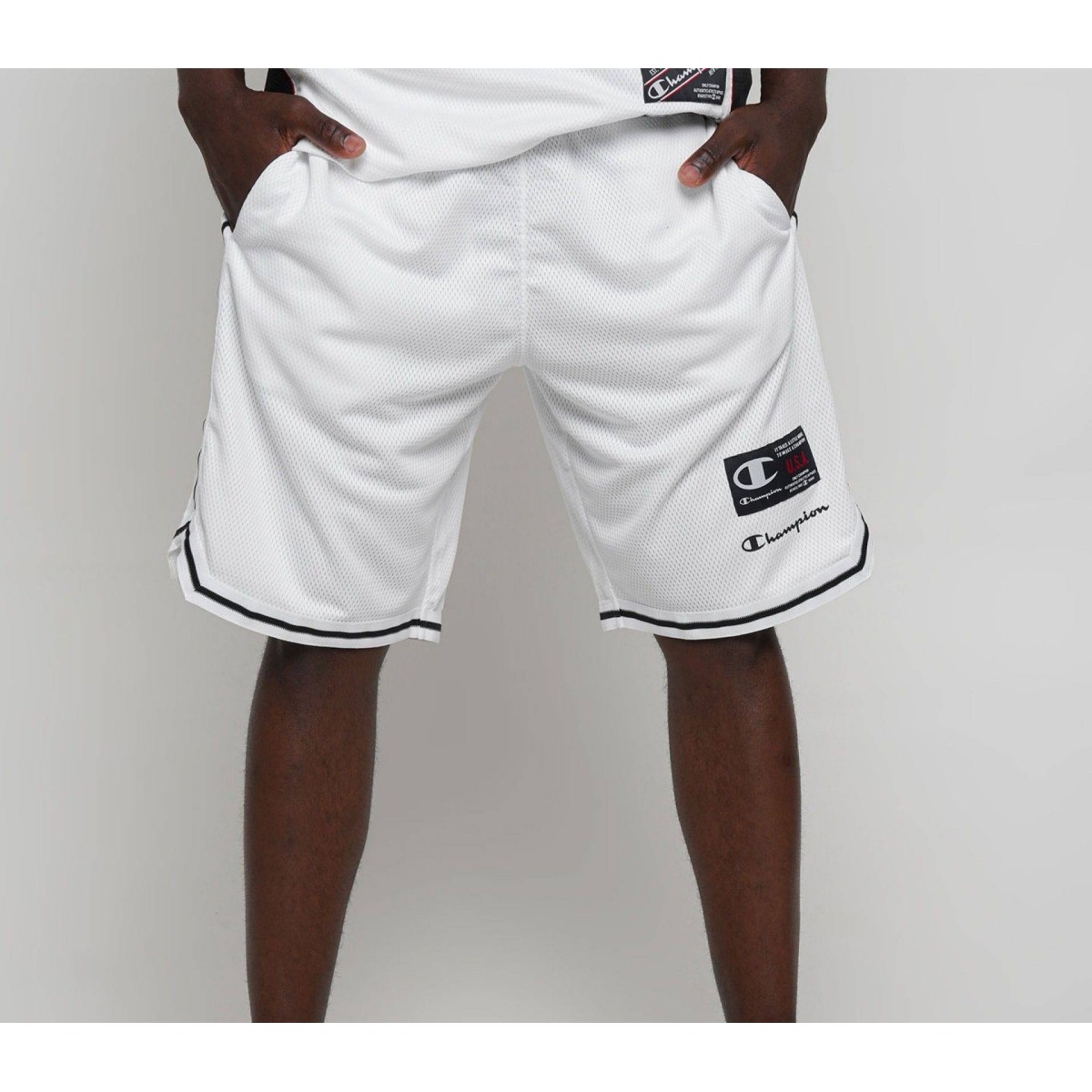 Pantalón Corto Hombre Champion Legacy U.S.A Only - blancos - Msdsport by  Masdeporte