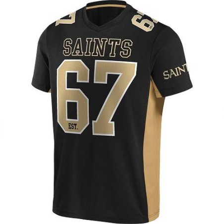 Camiseta Fanatics Negra Saints Poly Mesh Supporters Jersey