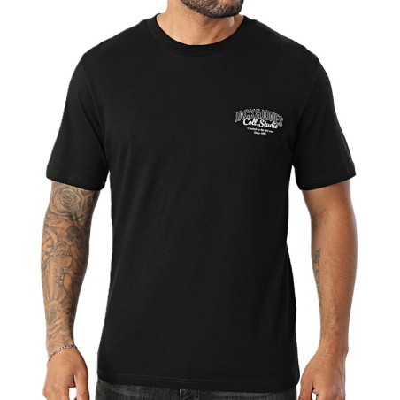 Camiseta jack & jones Makoto Small print tee Shirt Negro