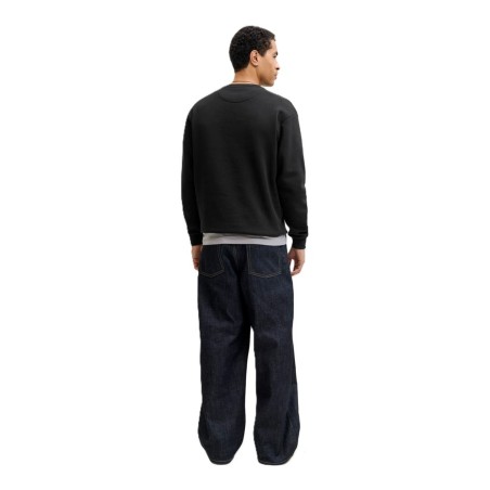 Sudadera Jack & Jones para hombre  negra lisa cuello redondo