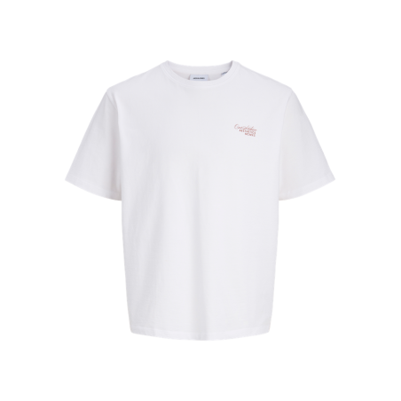 Camiseta jack and jones jjroar tee ss crew blanca
