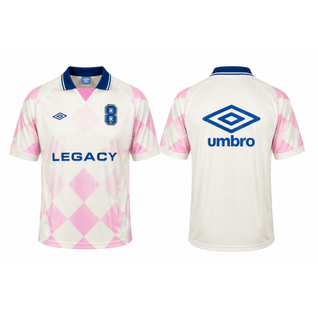 Camiseta Umbro Legacy Retro Hombre Blanca Rosa Azul Vintage